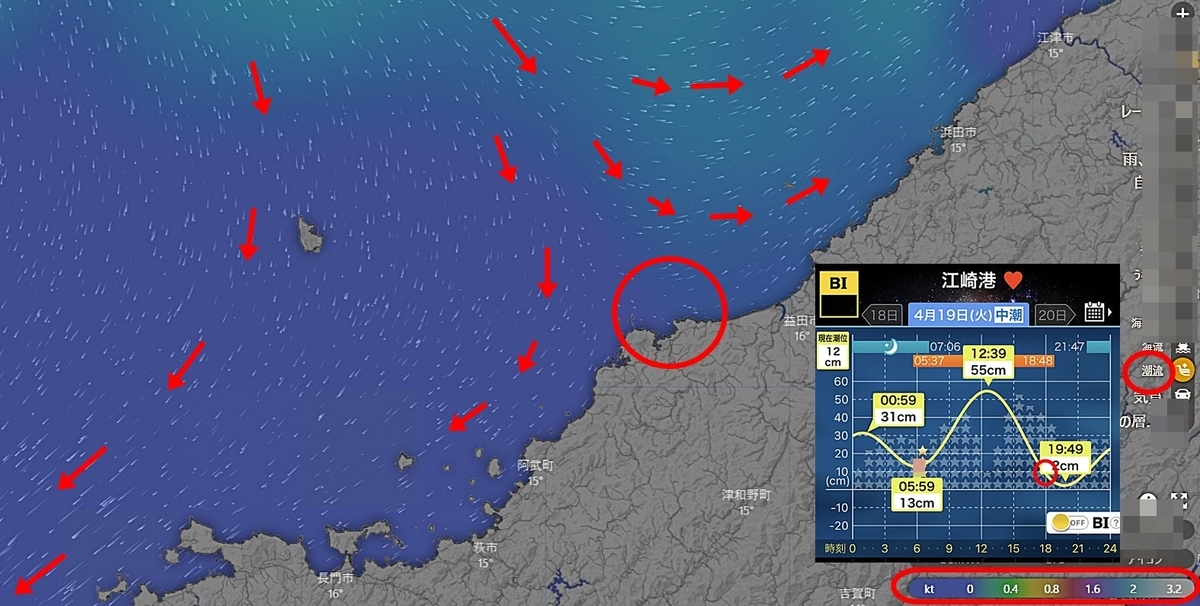 アングラー必見 日本海の海流と潮流について解説します 中潮の2日目パターン 山口県 島根県 金属遊び研究会 Fisherman Ryo