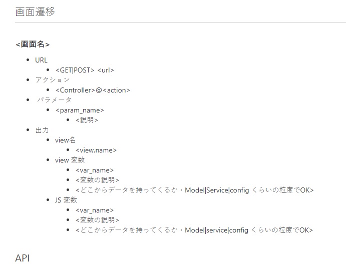 実装方針のフォーマット