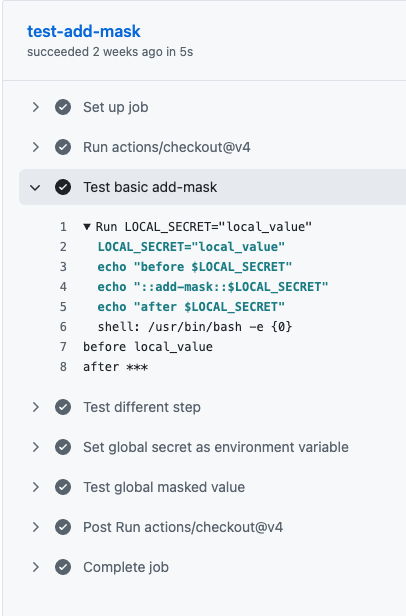 GitHub Actions add-mask の有効範囲を検証した - okkun_sh's blog