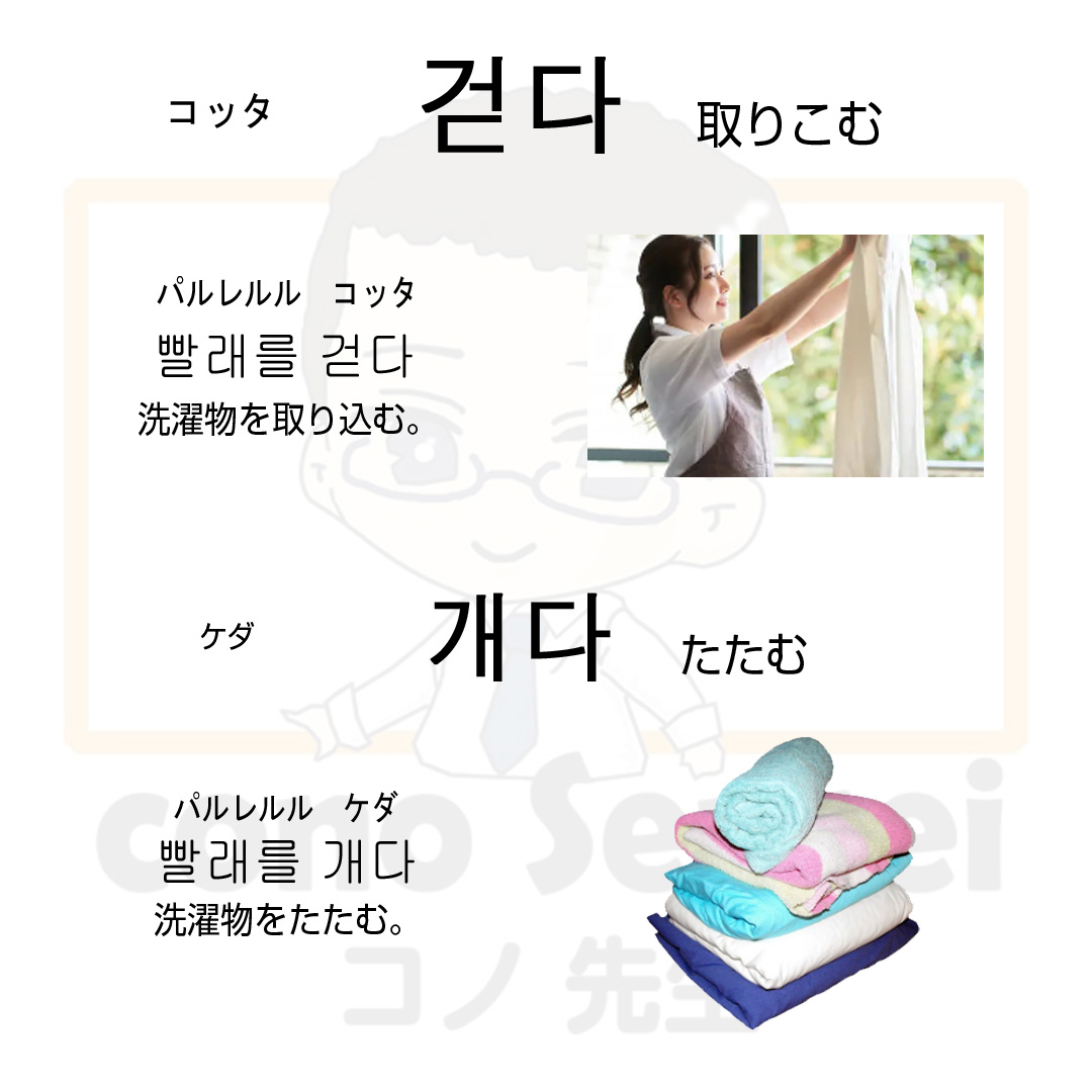 衣食住を表す単語 빨다 널다 걷다 개다 - 韓国語情報マガジン(KIM)