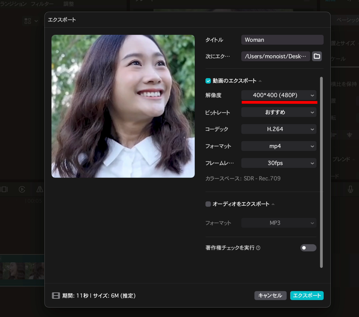 そのまま設定した大きさでエクスポートできる