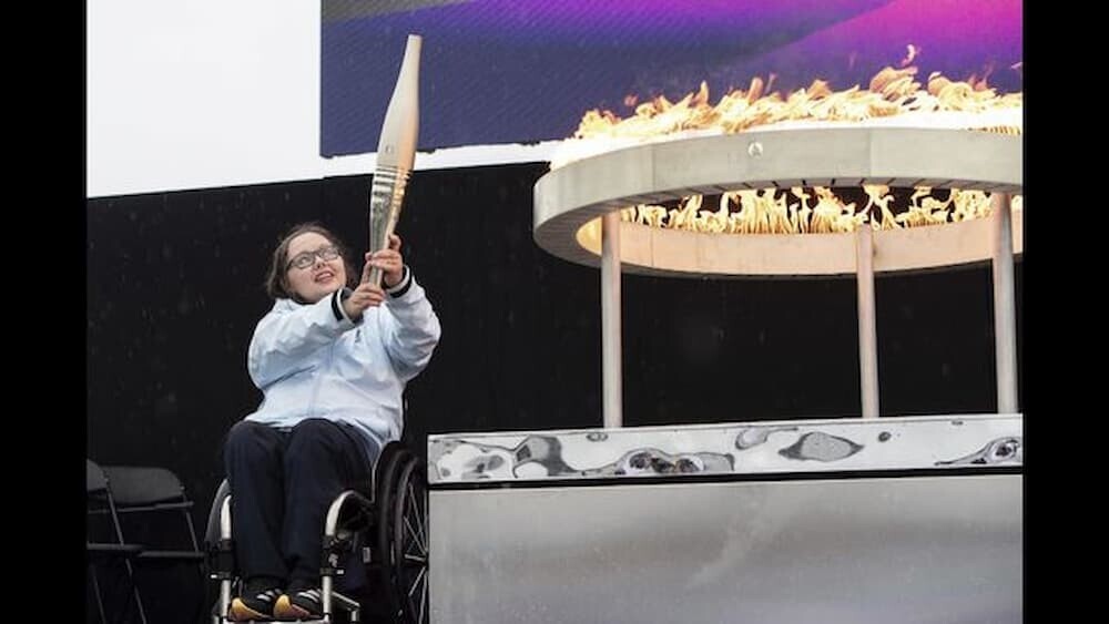 パリ・パラリンピック2024の聖火採火式の様子