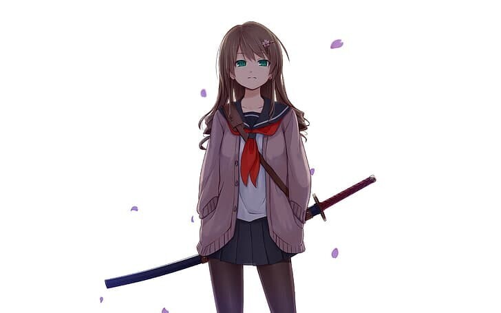 anime girls with swords school setting