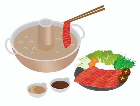 しゃぶしゃぶ 具材 配置 イラスト