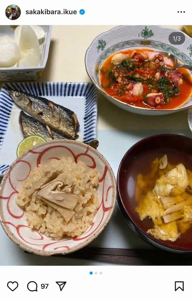 榊原郁恵 手料理 Instagram