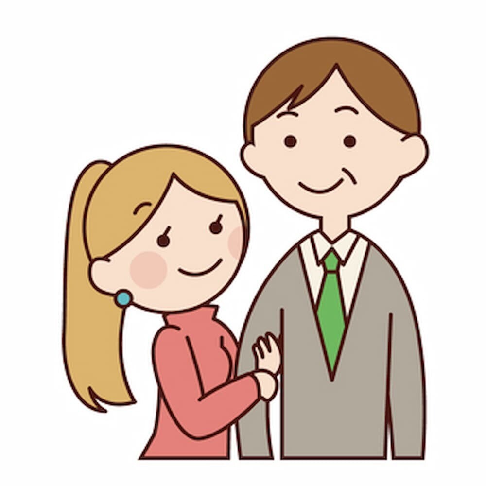 年の差カップル イラスト   