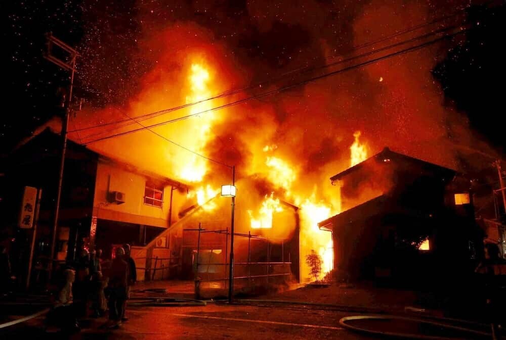 兵庫県香美町火災現場
