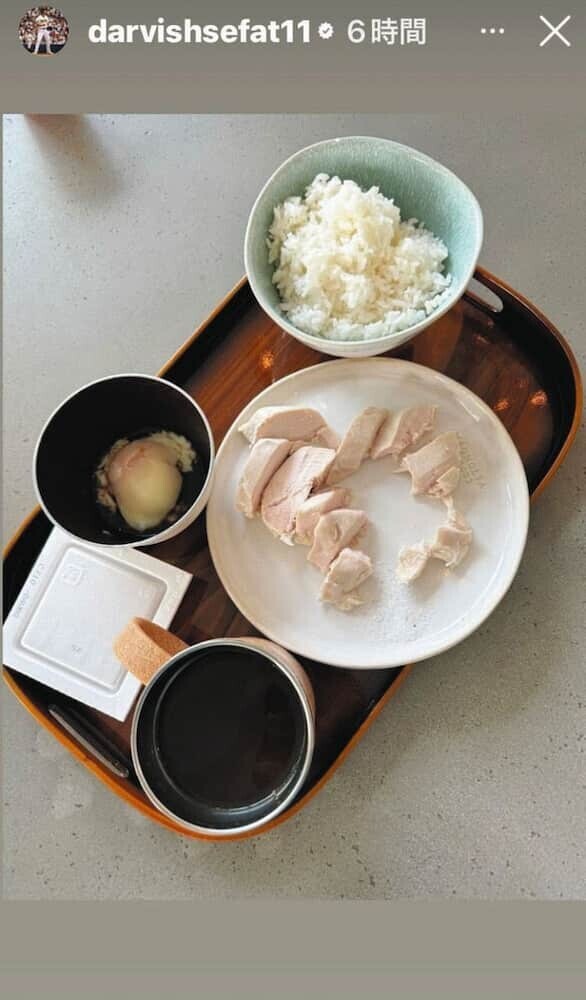 ダルビッシュ　食事メニュー