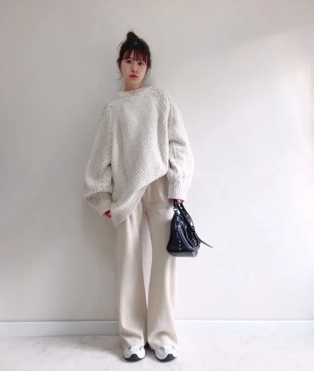 秋冬 白コーデ コーディネート