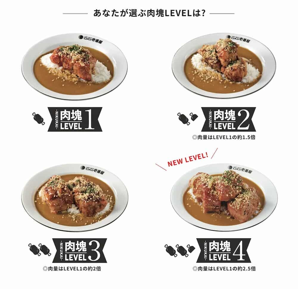 ホロ肉ドカンとBBQカレー レベル比較