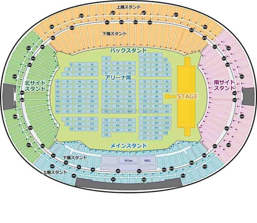  味の素スタジアム 座席図