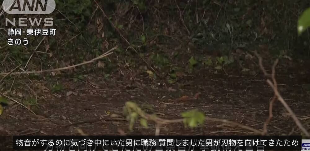 静岡県東伊豆町で刃物を持った男
