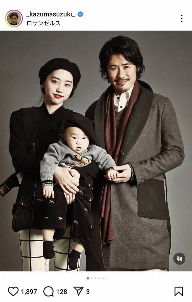 鈴木一真 家族写真 インスタグラム