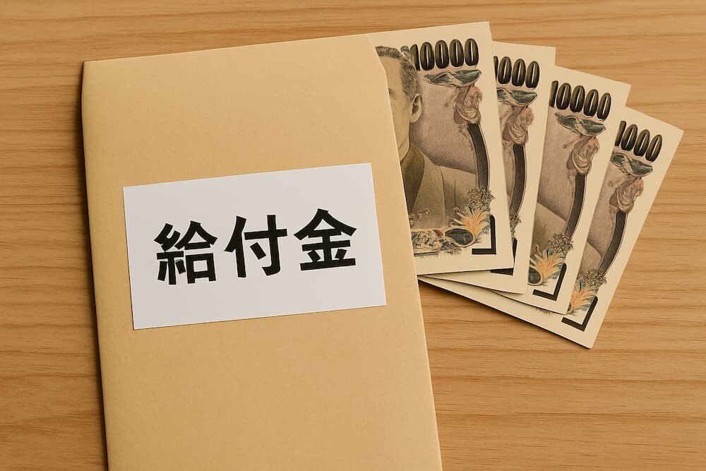 白い封筒に入った給付金