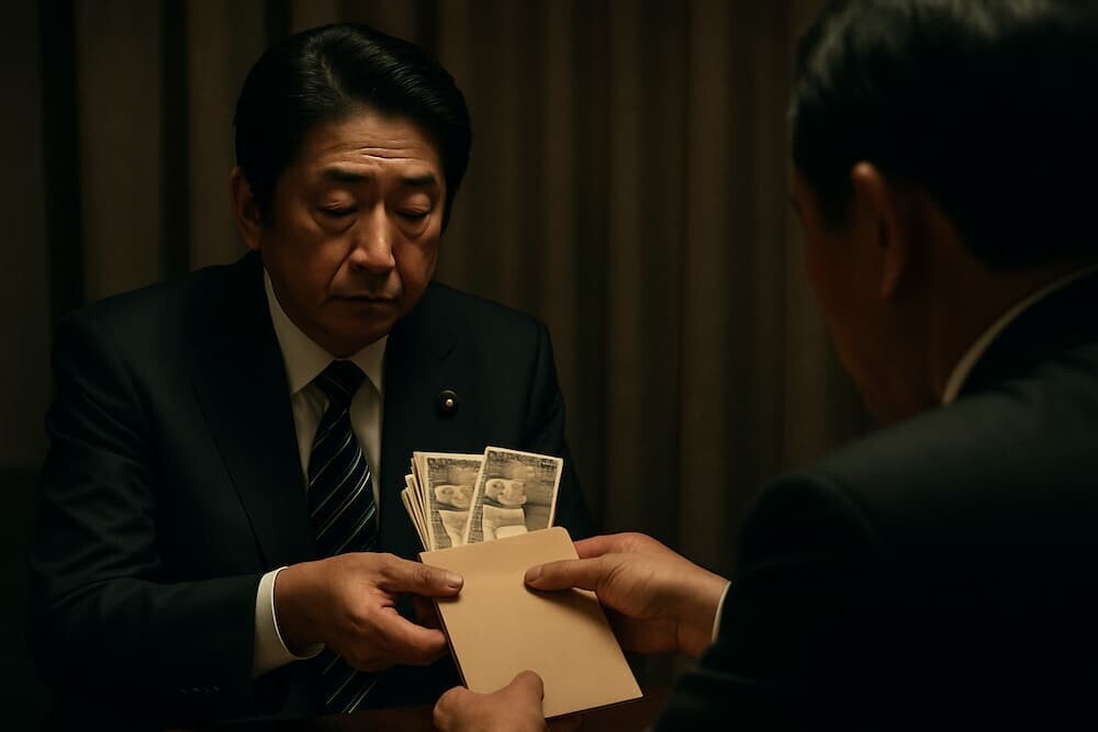 闇献金を受け取る日本の政治家