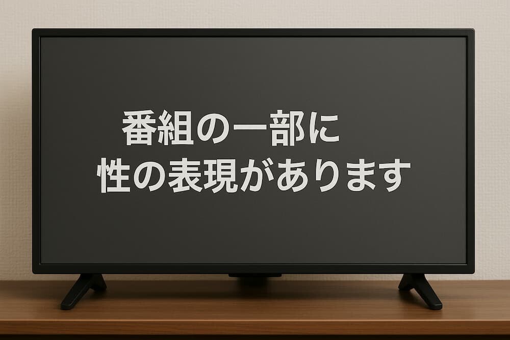 「番組の一部に性の表現があります」というテロップ