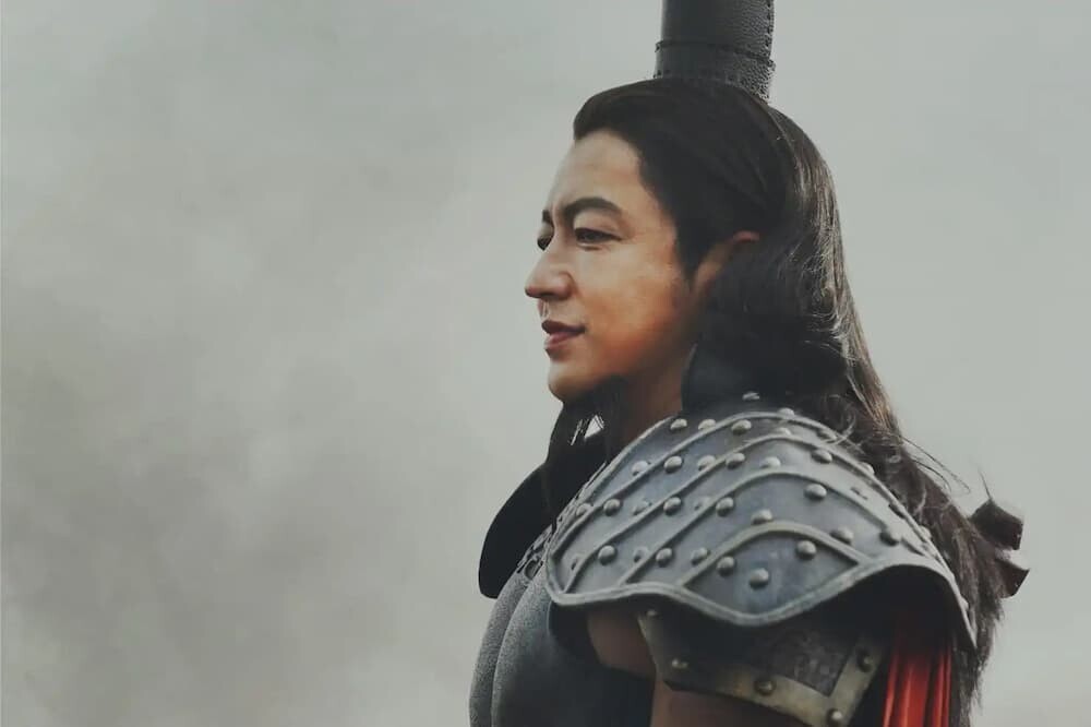 映画キングダムの王騎将軍（大沢たかお）の豊かな表情のシーン