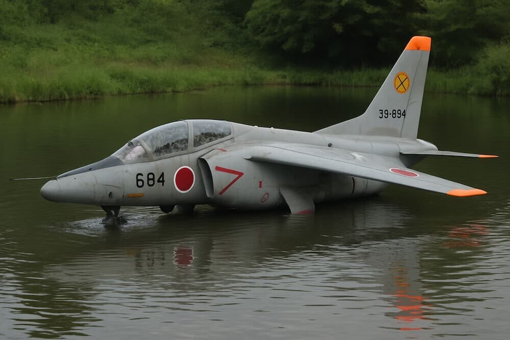 航空自衛隊の練習機が墜落したイメージ