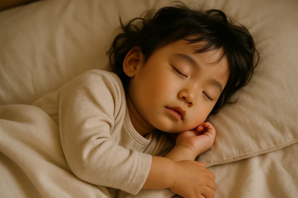 睡眠中の子供