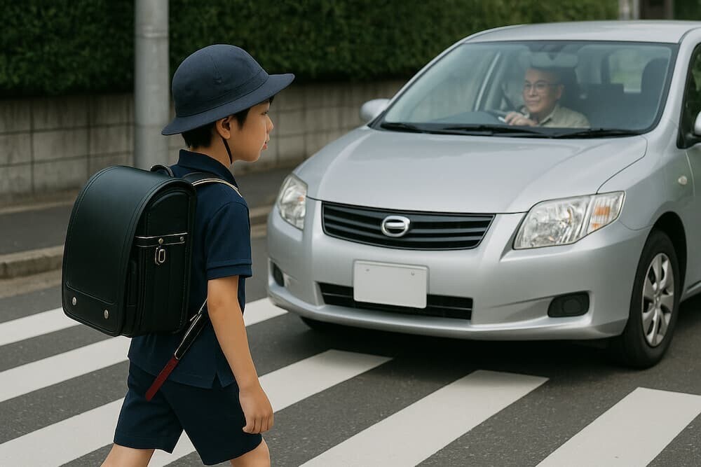 軽自動車が下校中の小学生の列に突っ込む事故
