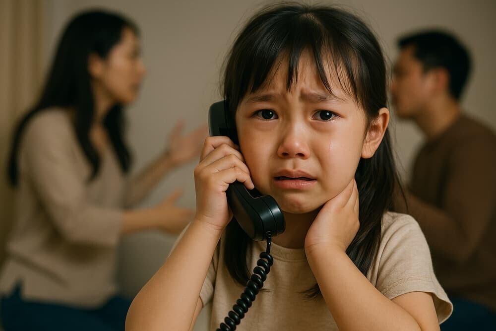 女の子は「父と母がけんかした、ナイフ持っていて、どちらかがけがをした」と伝えていた