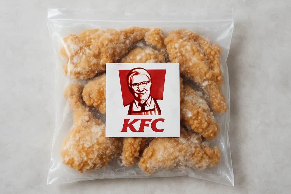 冷凍パックに入ったKFCチキン