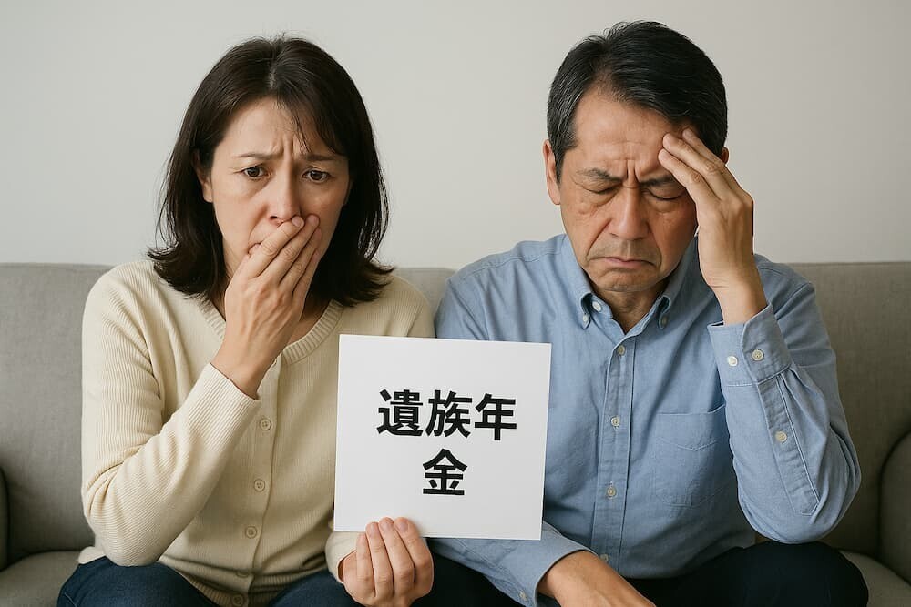 ショックを受ける中年夫婦 遺族年金