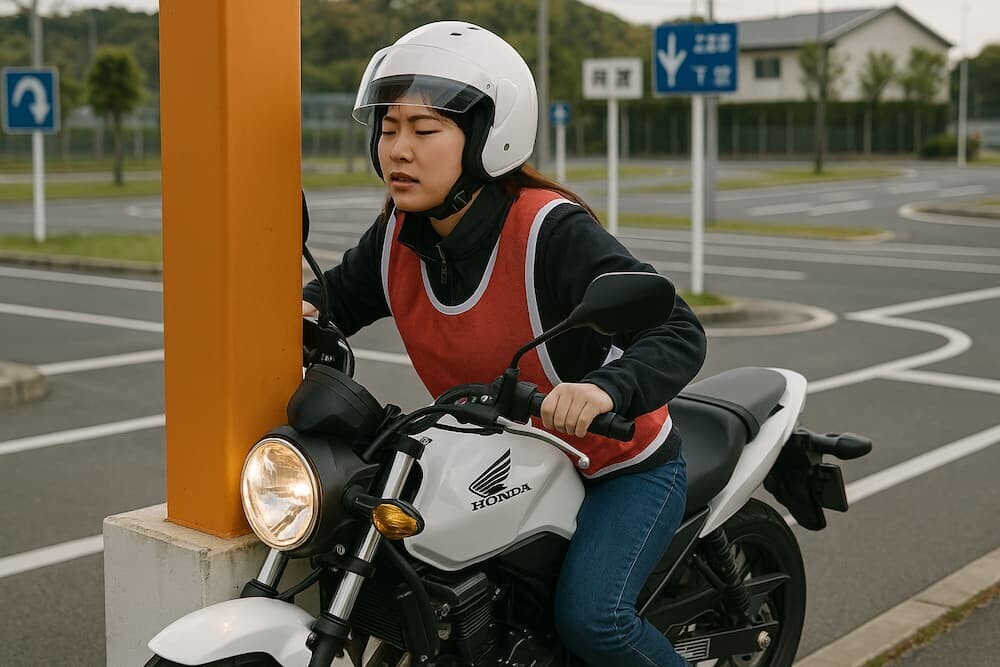 バイクの教習を受けていた29歳の女性が標識の柱に衝突　イメージ