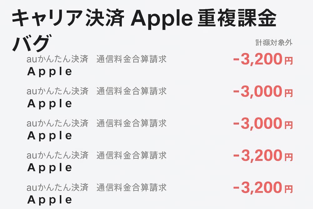 キャリア決済 Apple 重複課金