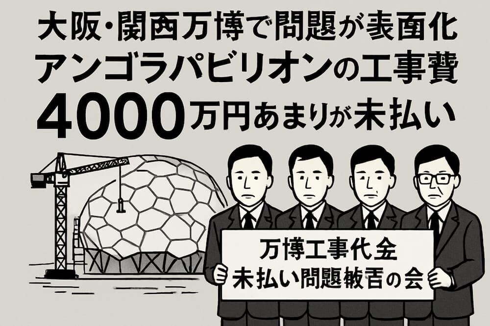 万博4000万円未払い被害者の会設立、無許可業者で法的問題に