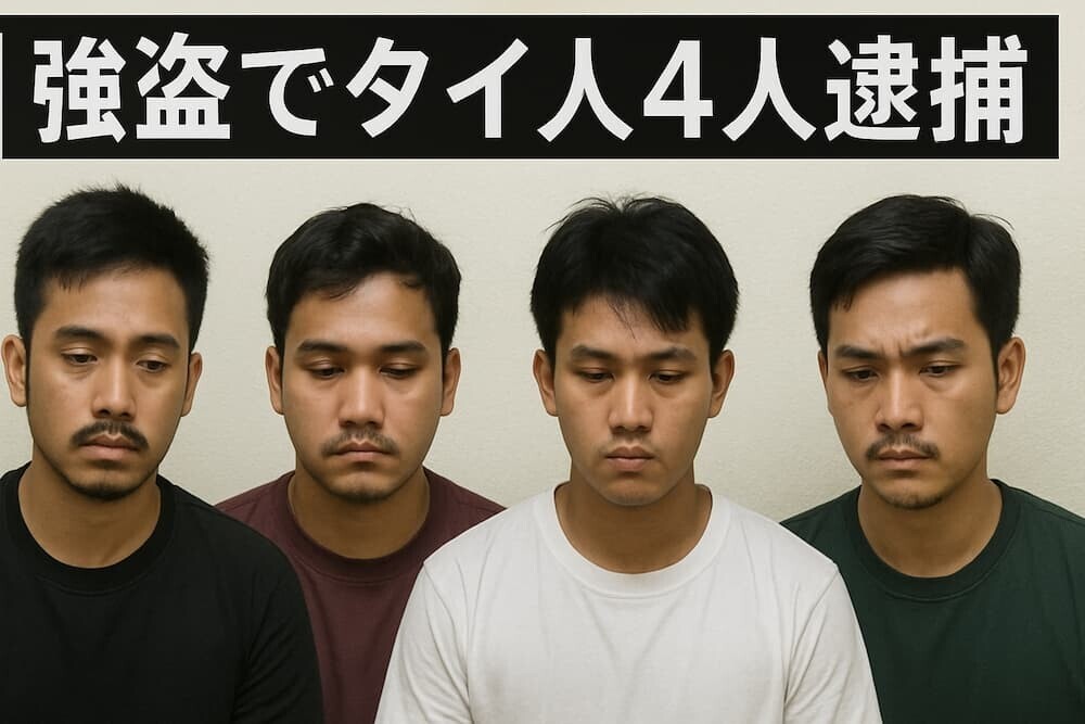 強盗でタイ人4人逮捕　イメージ