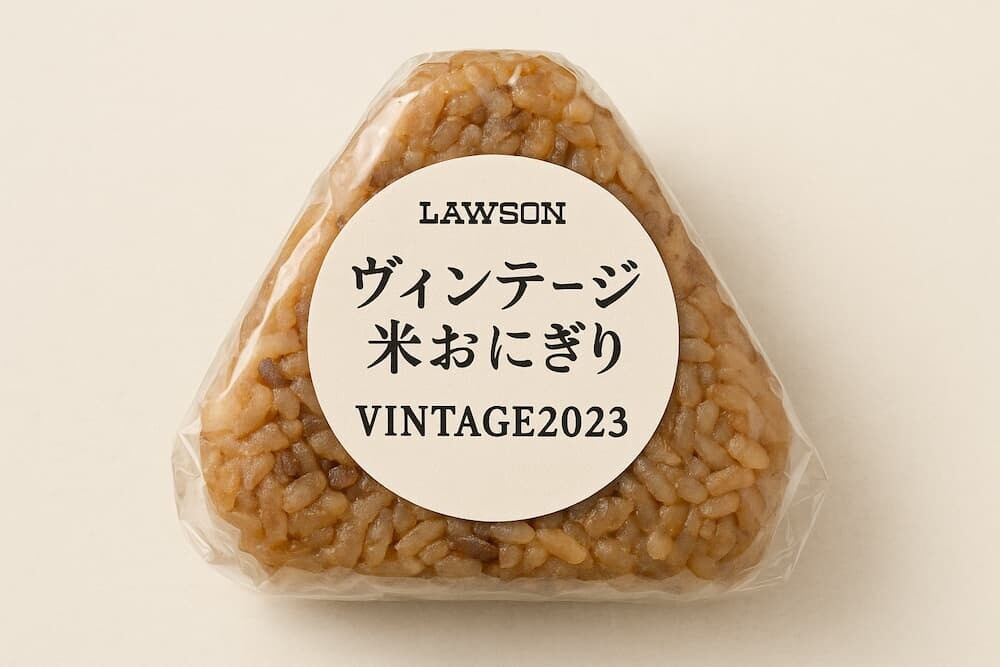 ローソン ヴィンテージ米おにぎり パッケージサンプル 年号表記 Vintage2023　イメージ