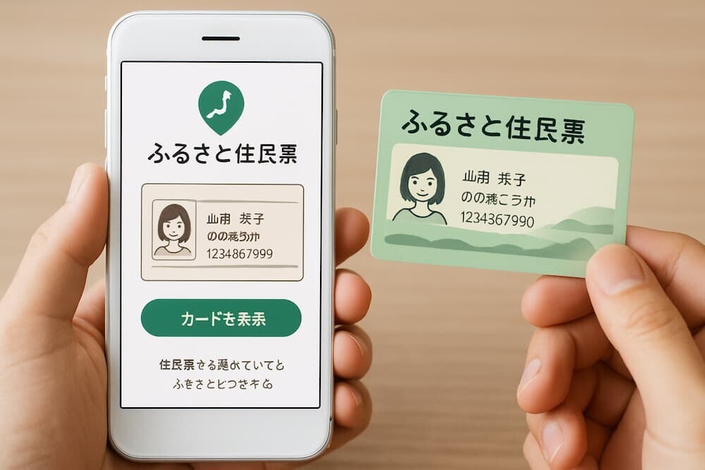 ふるさと住民票カード スマートフォン アプリ 地方創生　イメージ
