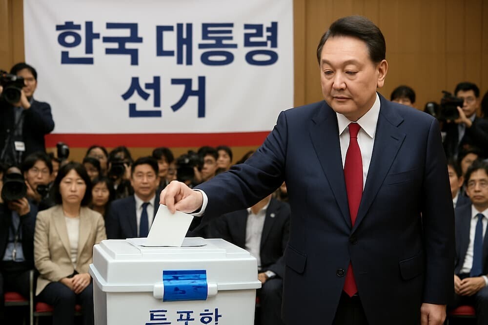韓国大統領選挙の投票風景　イメージ