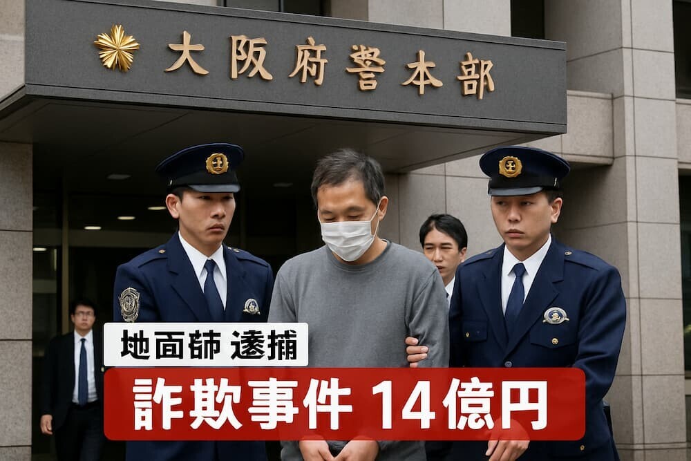 大阪府警本部 地面師 逮捕 詐欺事件 14億円　イメージ