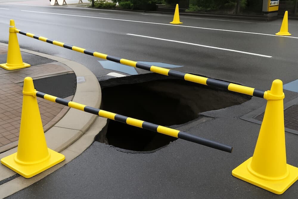 福岡市今泉の道路陥没　イメージ