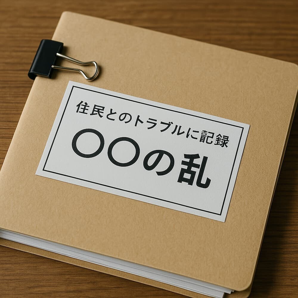 住民とのトラブルを記録したファイルに、まさかの「〇〇の乱」と命名。