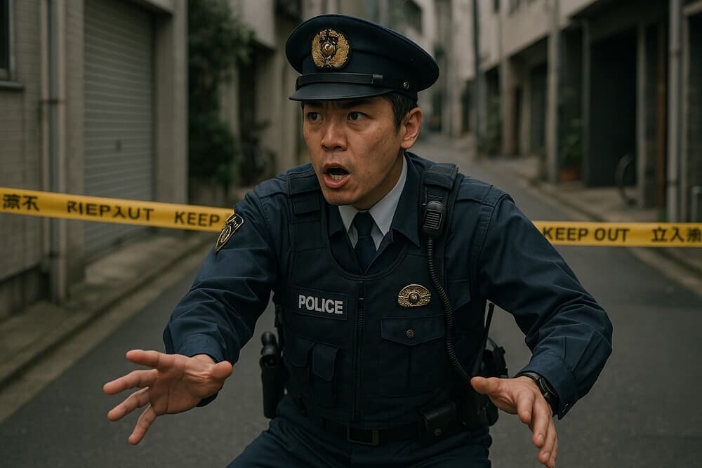 警察の緊迫したシーン