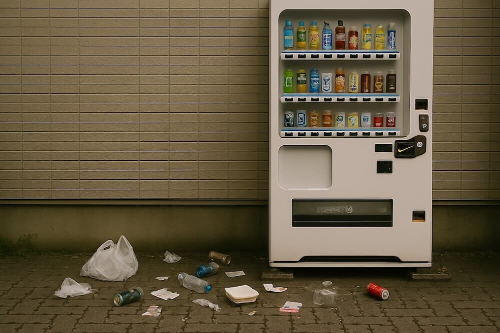 回収箱のない「違反自販機」