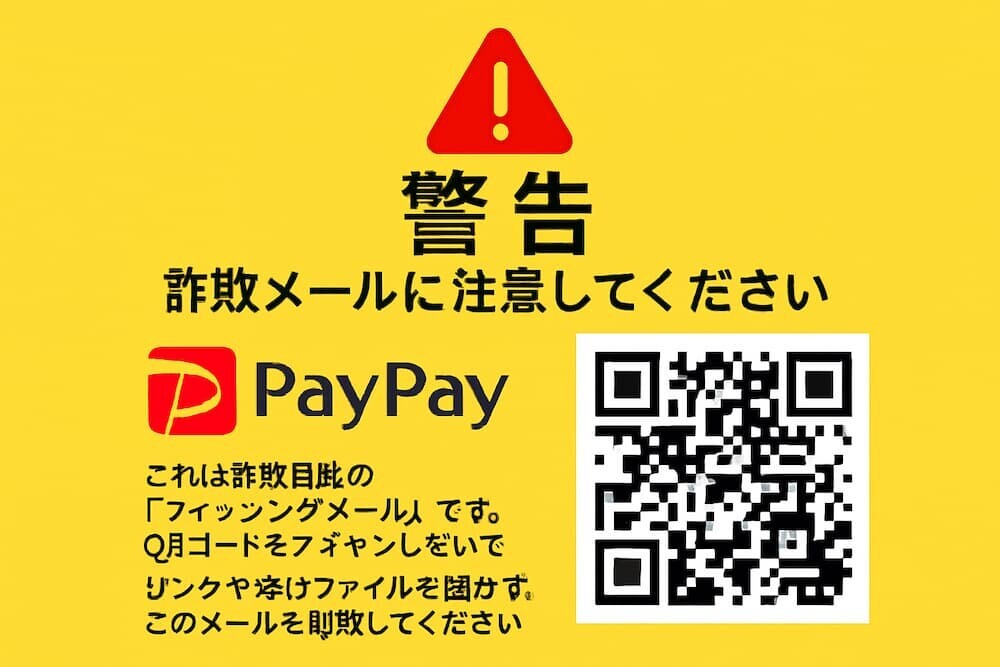 PayPay詐欺 QRコード フィッシングメール 警告画面