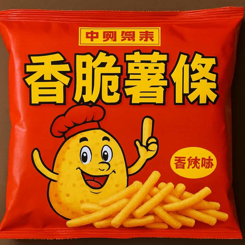 中国製スナック菓子のパッケージ