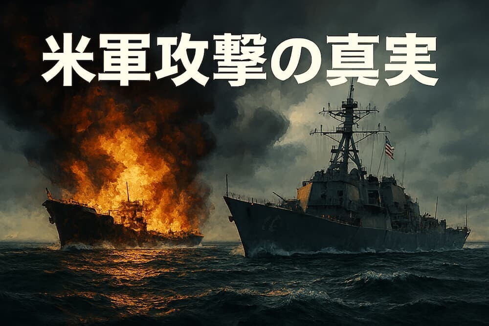 カリブ海上で炎上する船舶と軍艦を生成AIで作成したリアルなイメージ