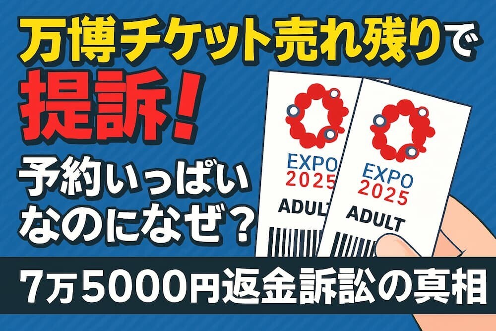 万博チケット売れ残りで提訴！予約いっぱいなのになぜ？7万5000円返金訴訟の真相