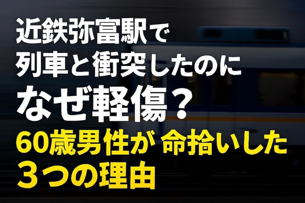 近鉄弥冨駅で列車と衝突したのになぜ軽傷？60歳男性が命拾いした3つの理由