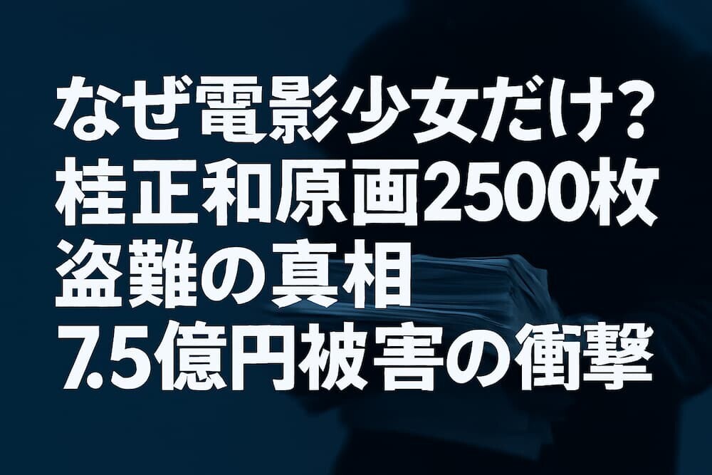 なぜ電影少女だけ？桂正和原画2500枚盗難の真相｜7.5億円被害の衝撃