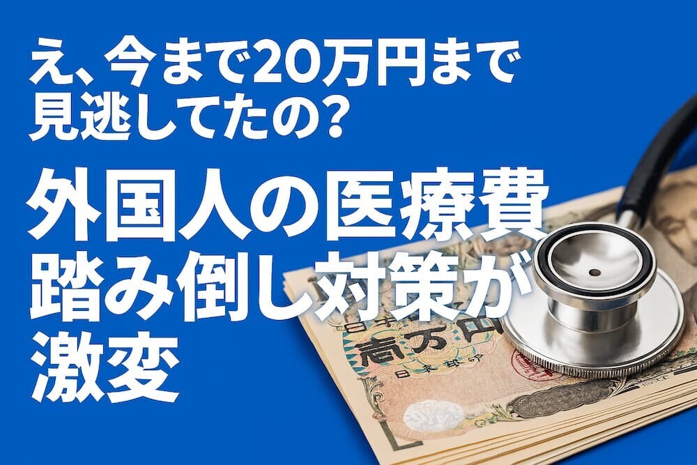 訪日外国人の医療費不払い「1万円で再入国拒否」に——実は今まで20万円まで放置されていた