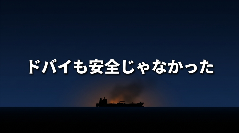 イラン攻撃を受けた日本企業の中東退避状況とホルムズ海峡封鎖の影響を示すイメージ