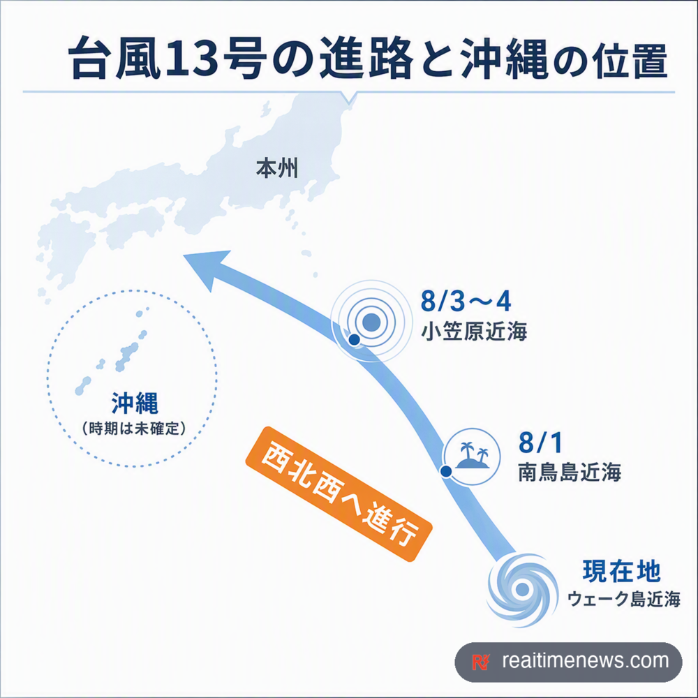 台風は小笠原へ向かうが、沖縄への最接近時期は公式にまだ示されていない。