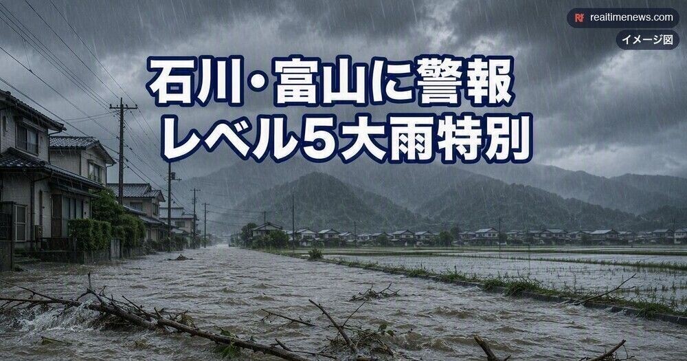 石川・富山にレベル5大雨特別警報、羽咋市で河川氾濫と孤立