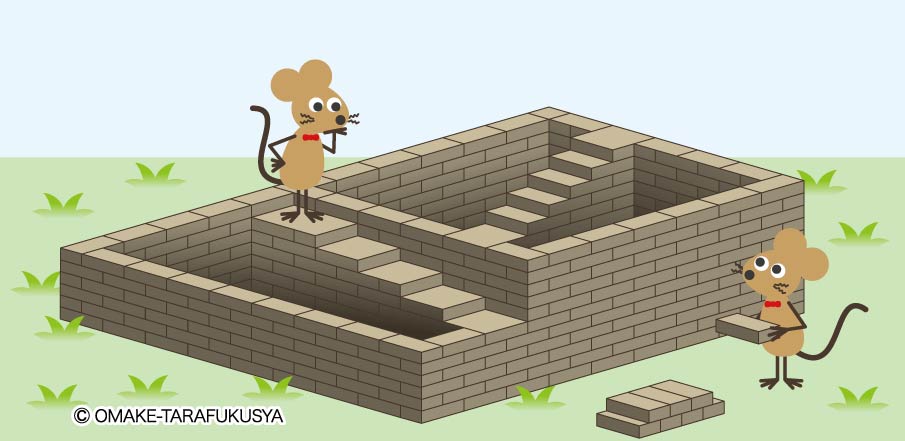 ネズミの家 不思議な錯覚 錯視やだまし絵制作中